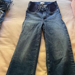 DL1961 Wide-Leg Maternity Jeans with Navy Belly Panel